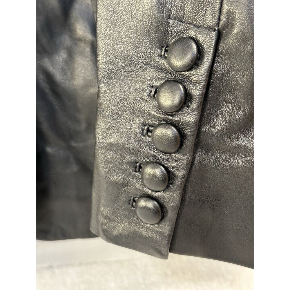 Bagatelle Size M 100% Leather Tailored Jacket Black TIMELESS, SOPHISTICATED!!🤩 - Picture 3 of 16